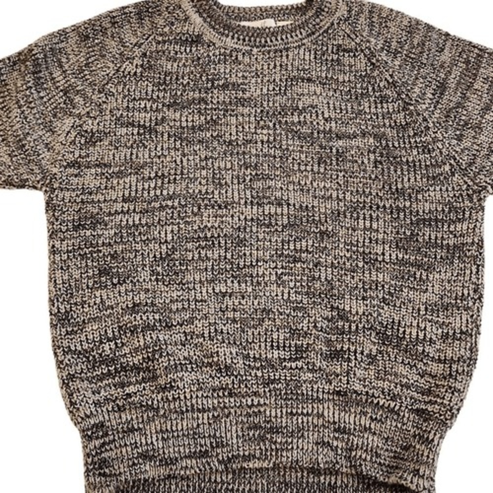 VTG Penn's Landing Women's Ribbed Knit Crewneck Pullover Sweater Black/Brown Lar - Picture 9 of 12